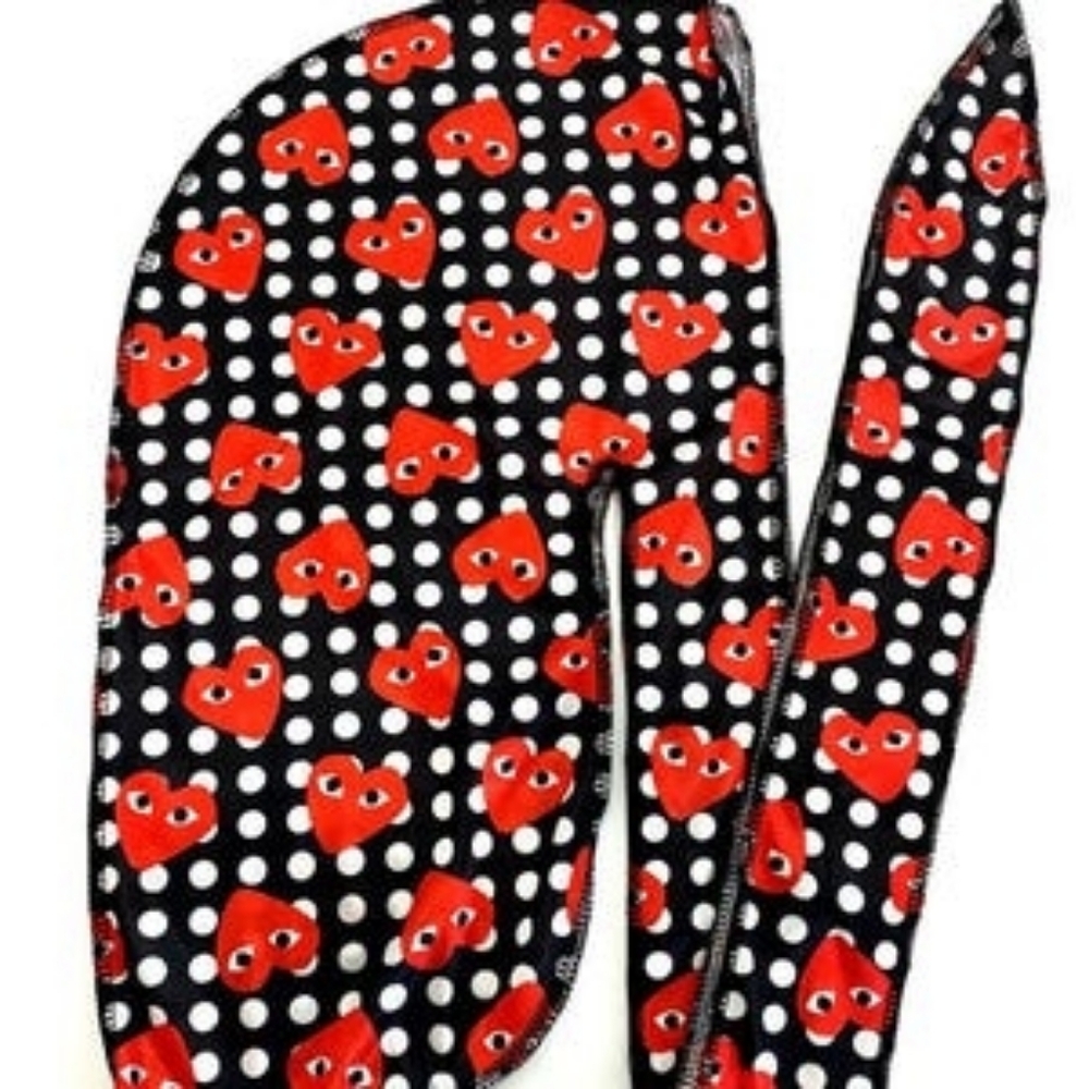 High Quality Red Poked Dot Silky Mens Durag